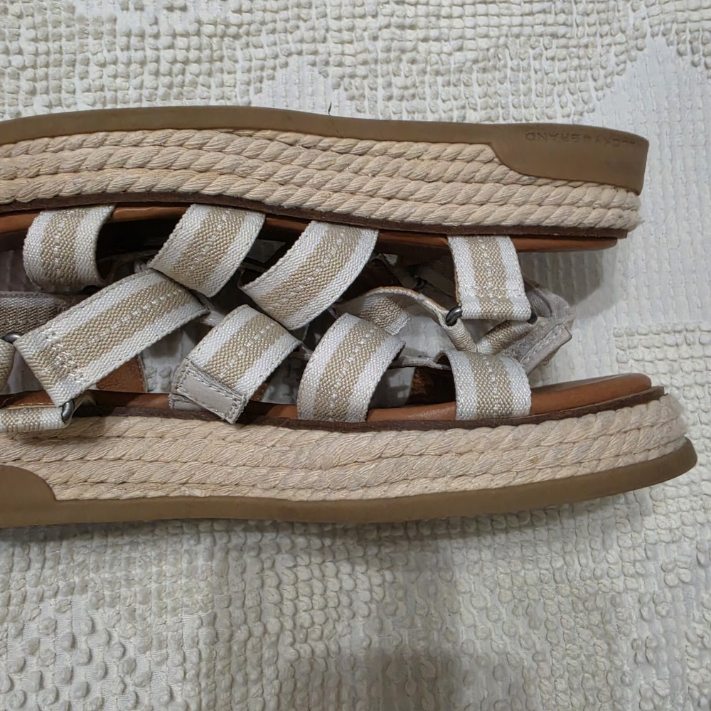 Lucky Brand Emiley Strappy Platform Sandals Size 9M Espadrille Ivory Beige Style - Picture 4 of 11